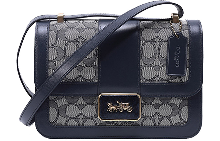 

COACH Сумка-мессенджер Alie Canvas With Leather, маленькая кроссбоди женская джинсовая marine blue