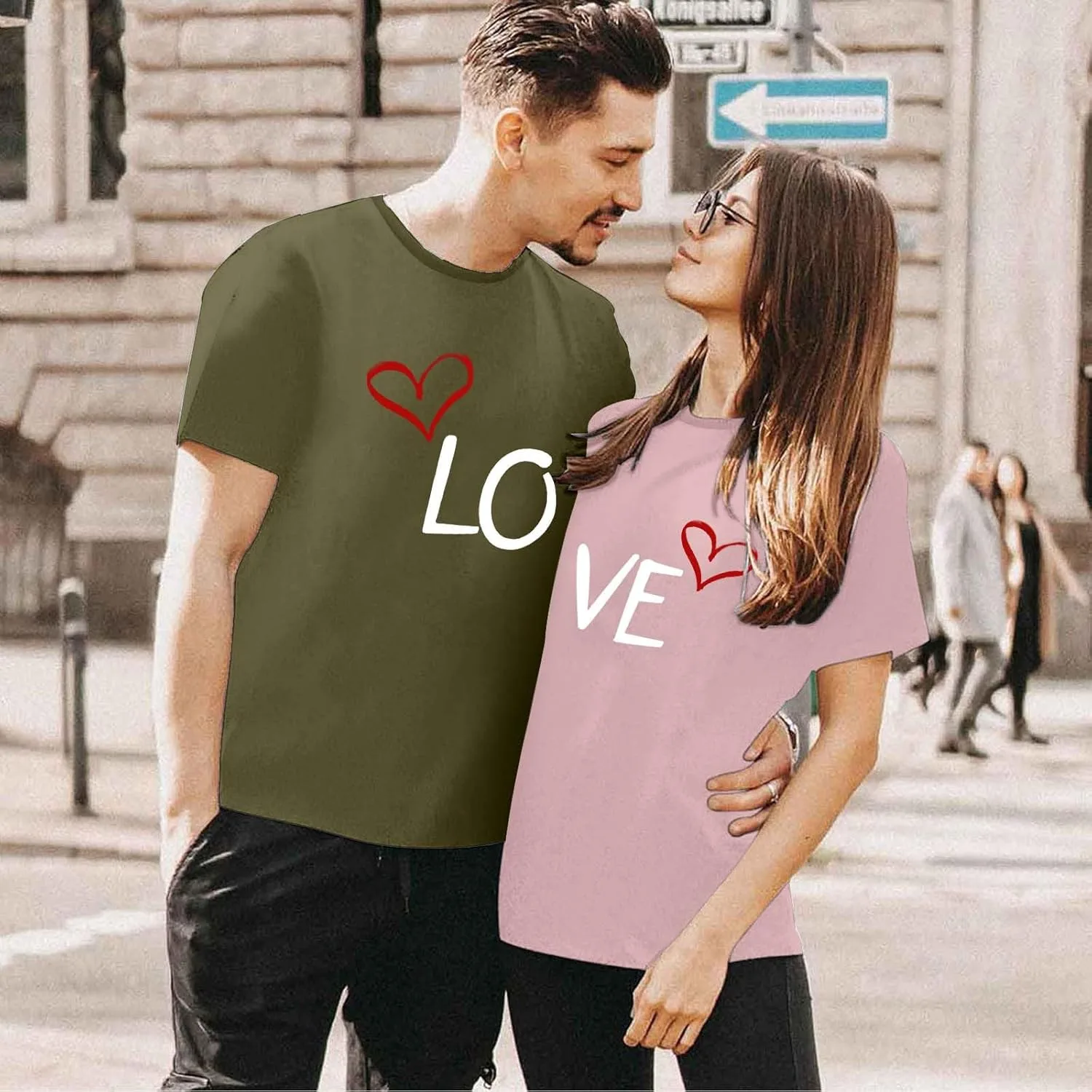 Футболка Valentine's Day для женщин и мужчин I Love You с коротким рукавом классического кроя, милая, забавная, романтичная, парная Generic, розовый — фото 3