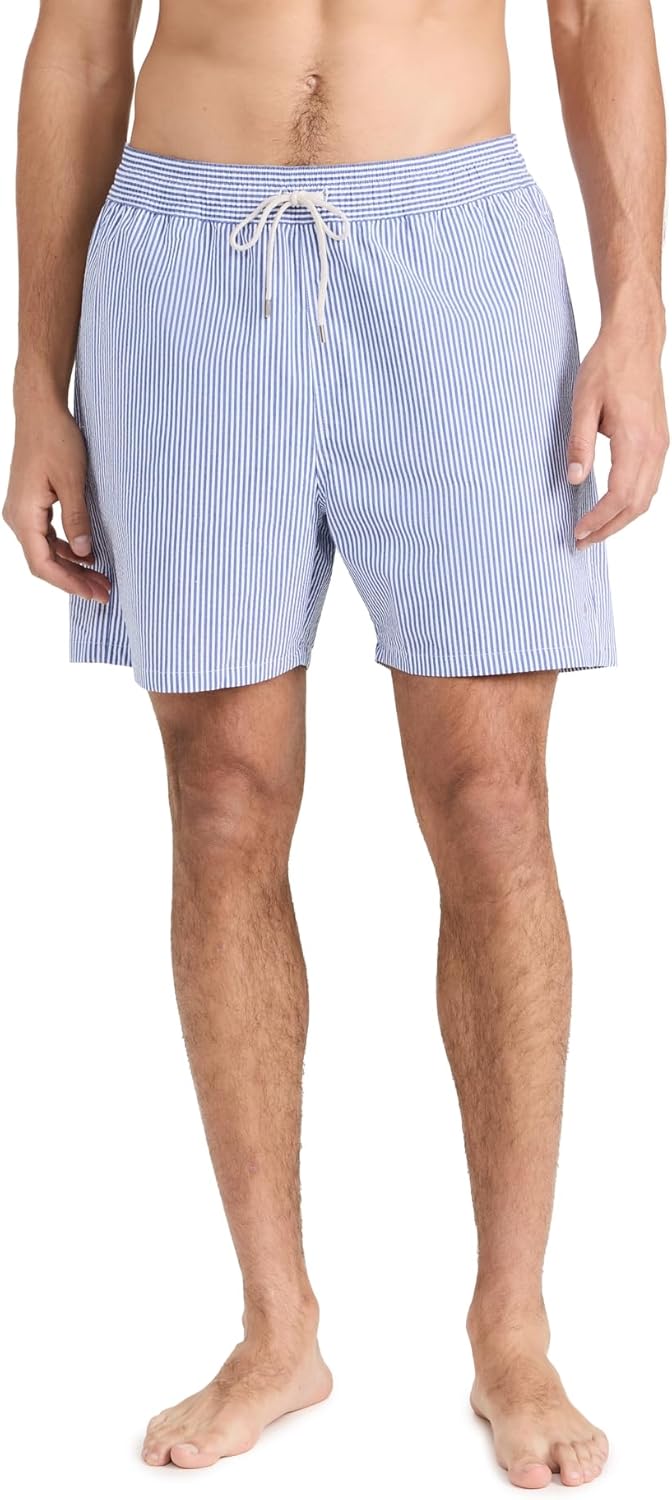 

Мужские плавки-шорты Polo Ralph Lauren Traveler 5,5 дюйма из сирсакера, Cruise Royal Seersucker