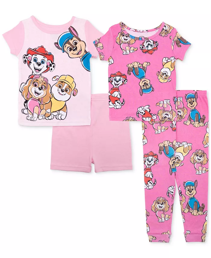 

Пижама для девочек, хлопковая, комплект из 4 предметов Paw Patrol, мультиколор