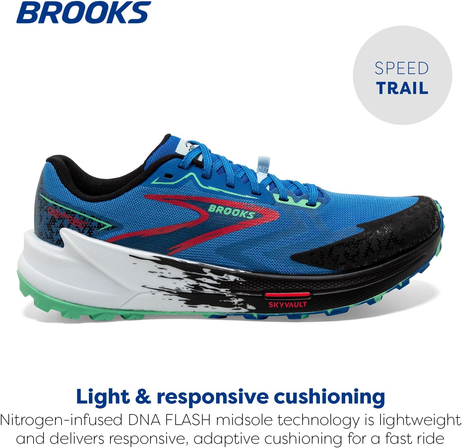 Мужские кроссовки для трейлраннинга Brooks Catamount 3, черный/синий — фото 2