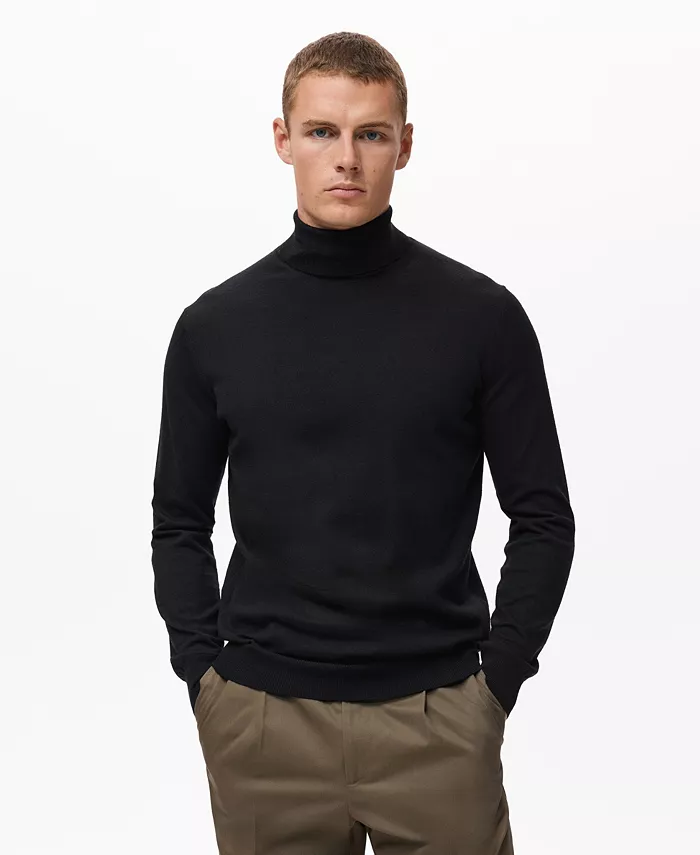 

Мужской шерстяной водолазка Mango, черный