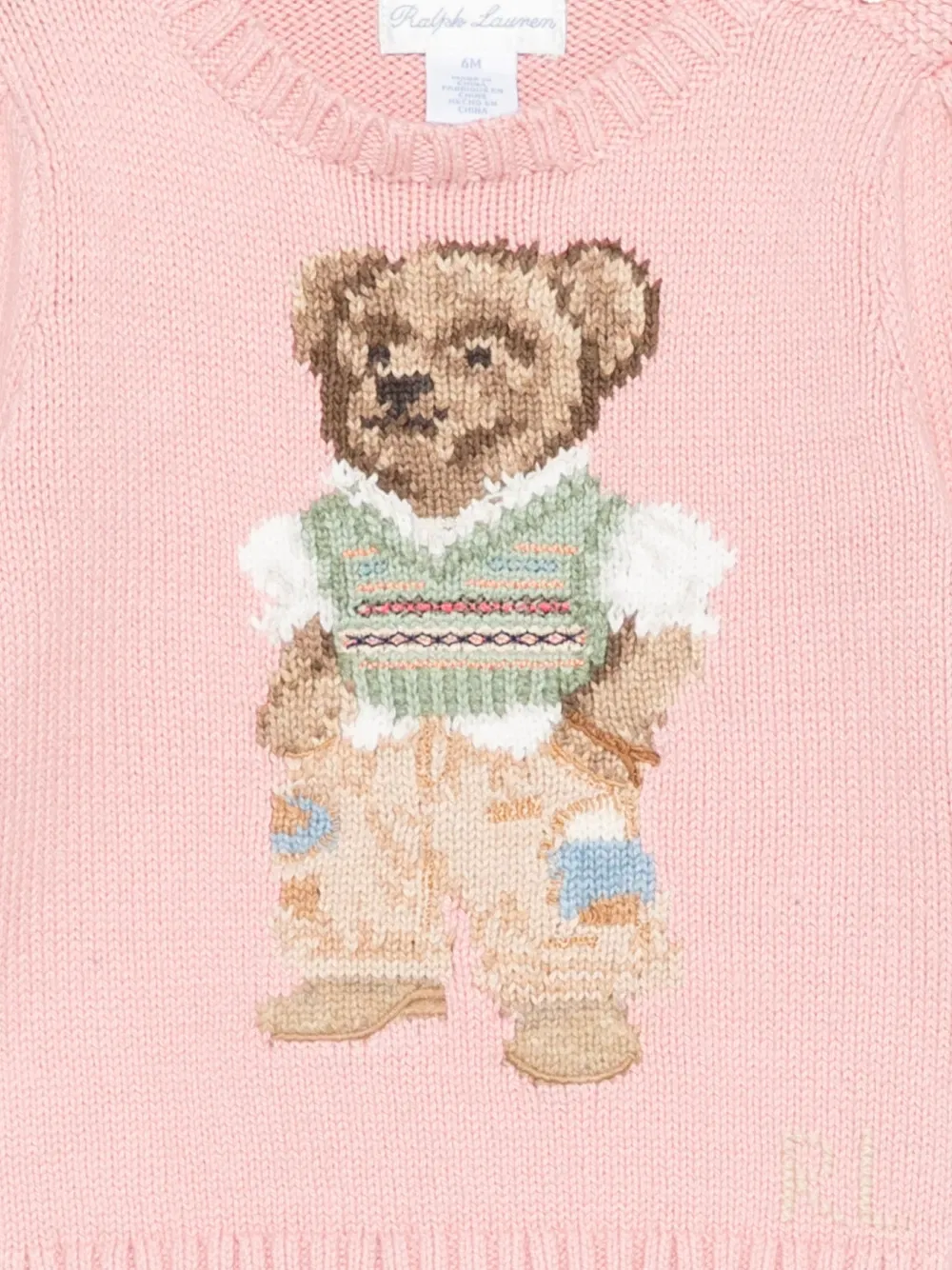 Свитер с круглым вырезом Polo Bear Polo Ralph Lauren Kids, розовый — фото 3