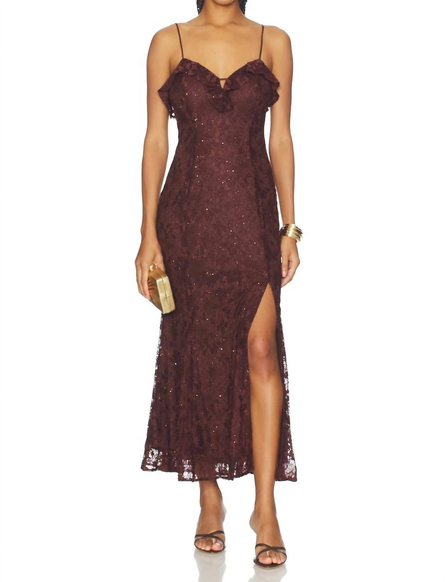 

ASTR Женское платье Leonie винно-коричневого цвета