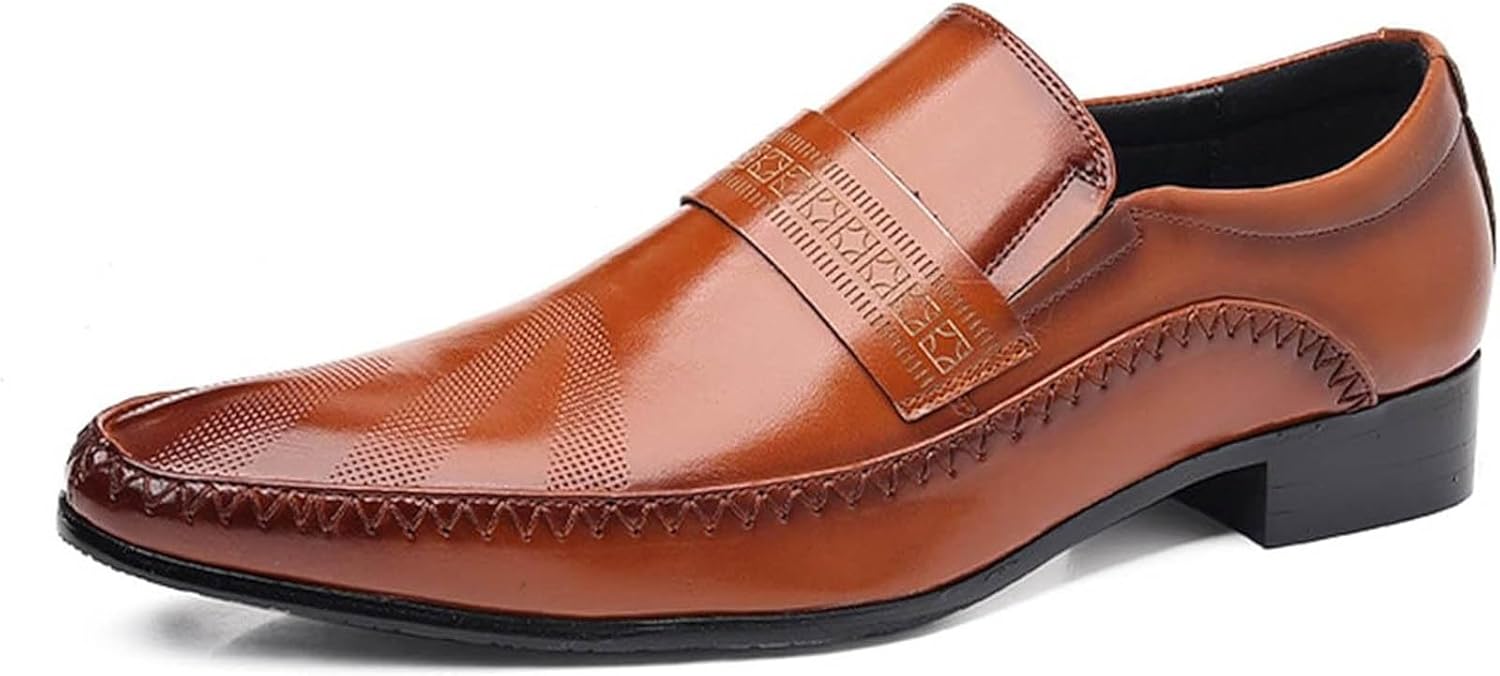 

Мужские классические лоферы - официальная кожаная обувь для свадеб и деловых встреч Xinduoyu, коричневый