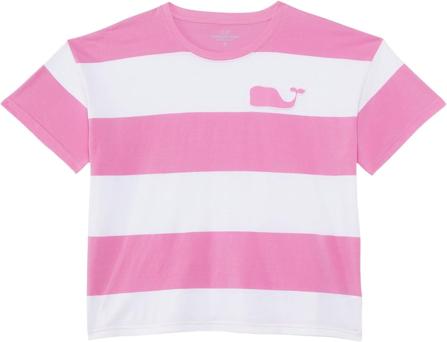 

Футболка Vineyard Vines Kids Boxy Whale Patch Tee, цвет White Cap/ Tea Rose