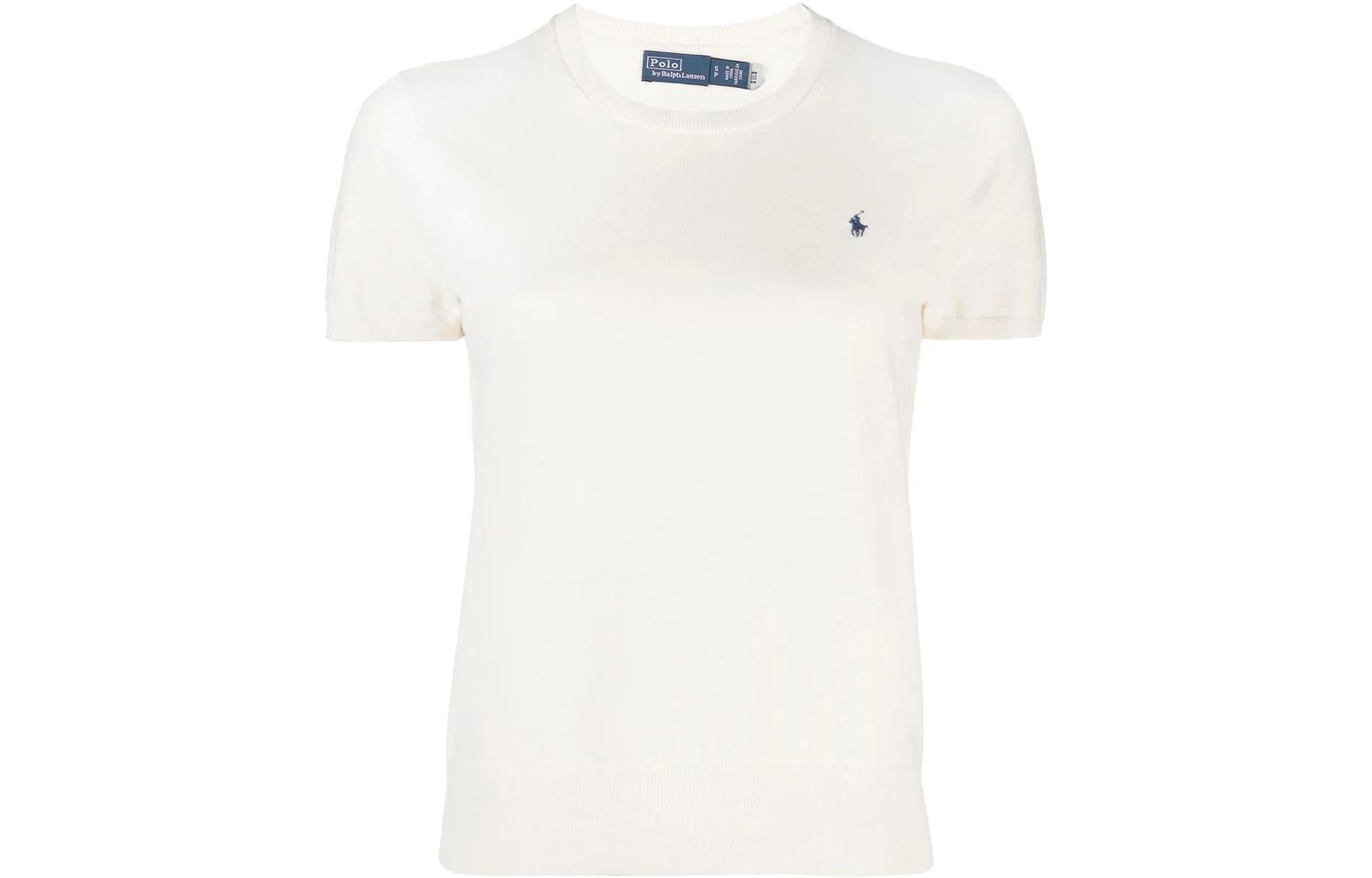 Топ вязаный с вышивкой Pony Polo Ralph Lauren, слоновая кость — фото 3
