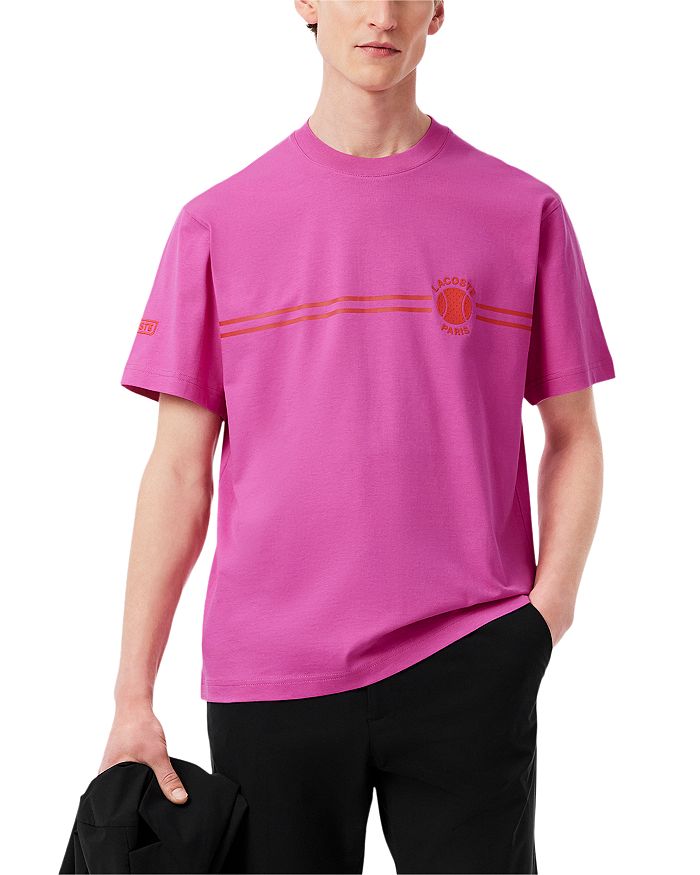 

Вышитая футболка из джерси Lacoste, розовый