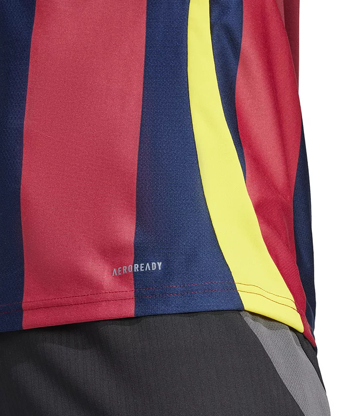Мужская футболка с полосками и логотипом Jersey adidas, синий — фото 4