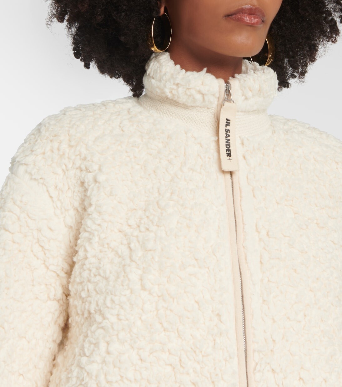 Хлопковая куртка с отделкой из искусственного меха Jil Sander, белый — фото 4