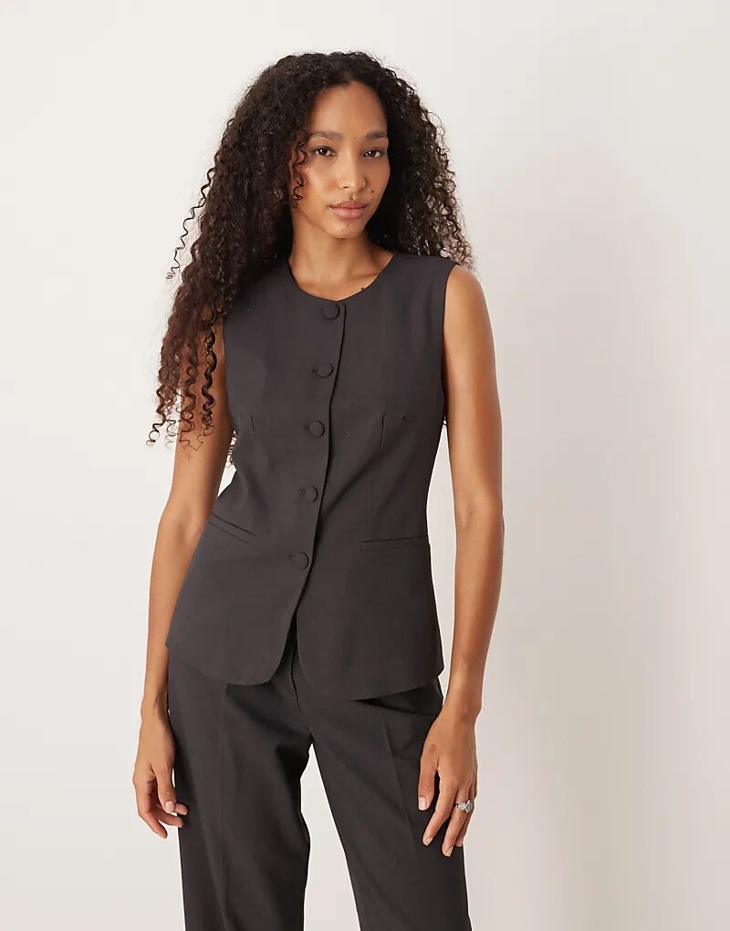 

Жилет Vila, приталенный в цвете темно-серый меланж