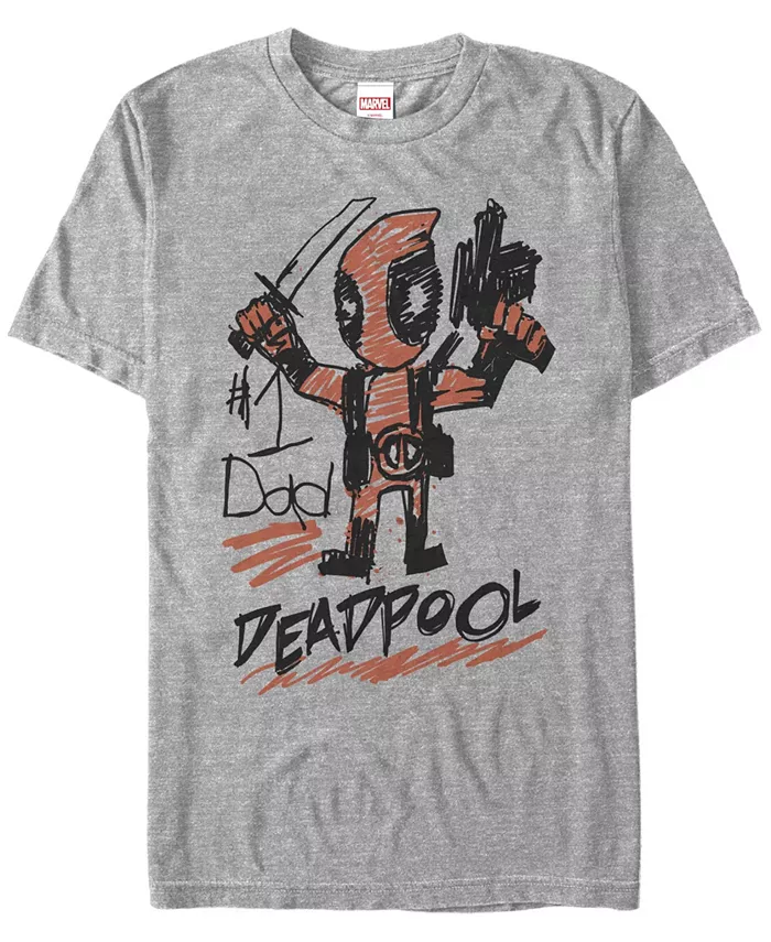 

Мужская футболка с коротким рукавом Deadpool Dad Fifth Sun, серый