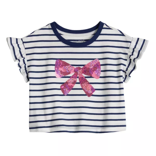 

Футболка с рукавами-крылышками для девочек и малышей Jumping Beans, цвет pink sequined bow