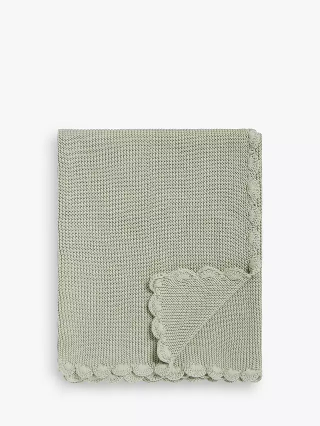 

Одеяло John Lewis Scalloped Cotton Baby, зеленый