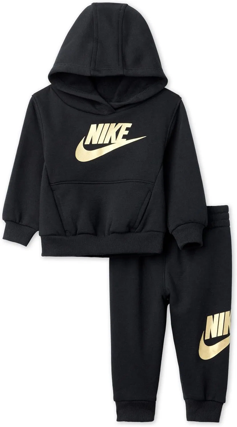 Детский спортивный костюм Nike Club Fleece, 2 предмета, черный/золотой