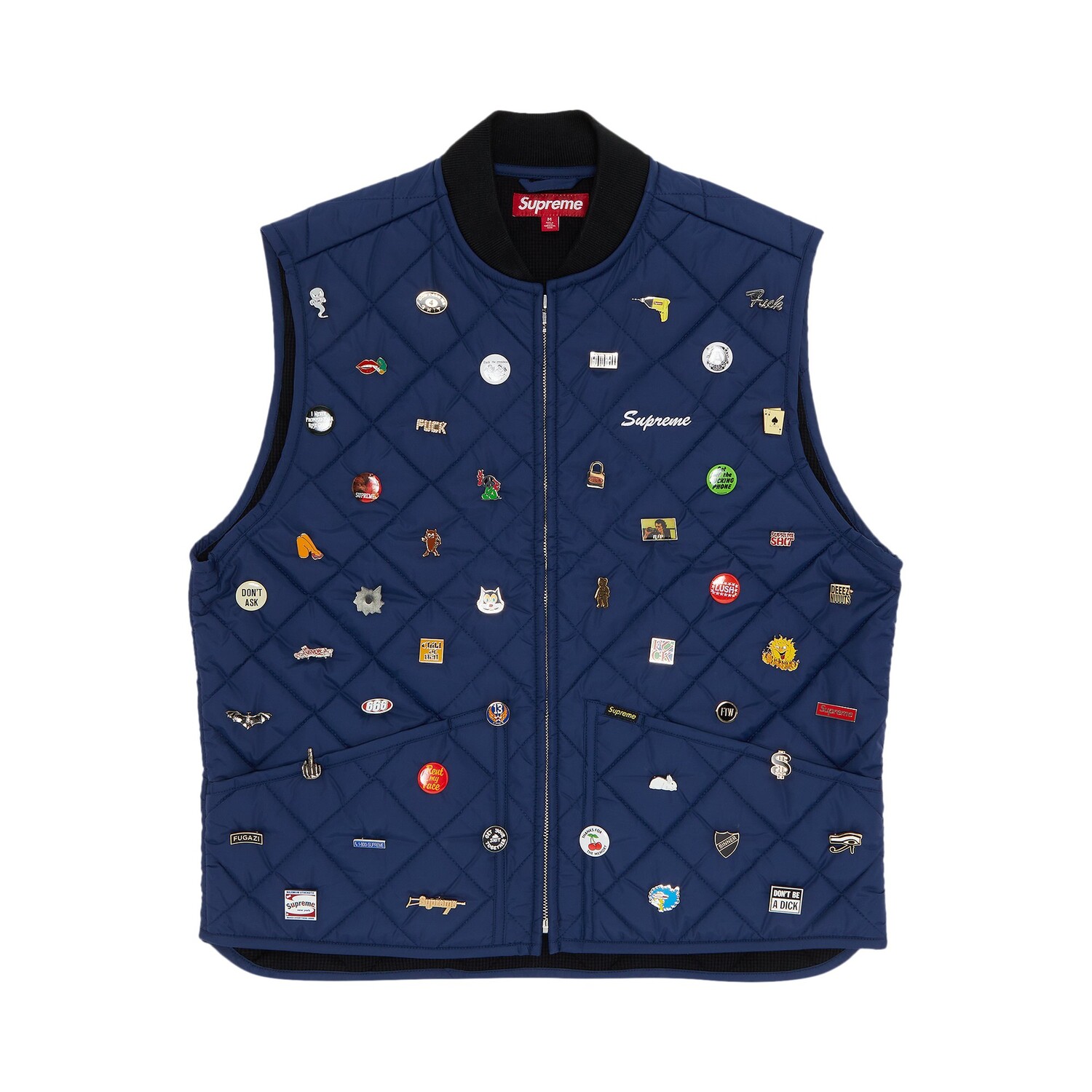 

Стеганый рабочий жилет Supreme Pins, темно-синий