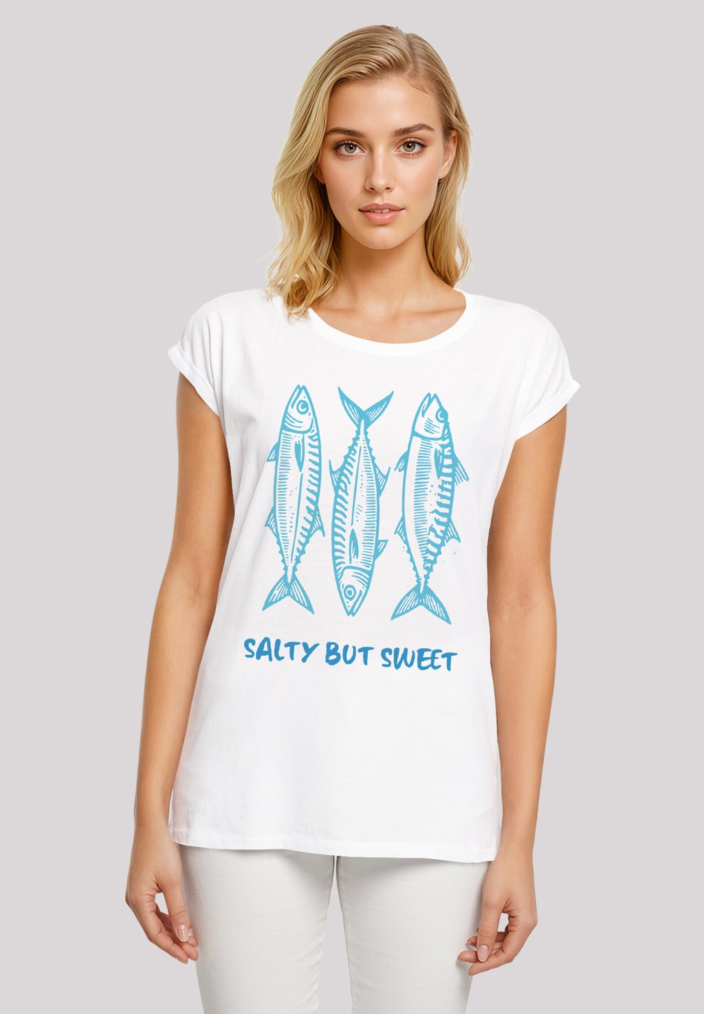 

Футболка с принтом SALTY BUT SWEET F4NT4STIC, белый