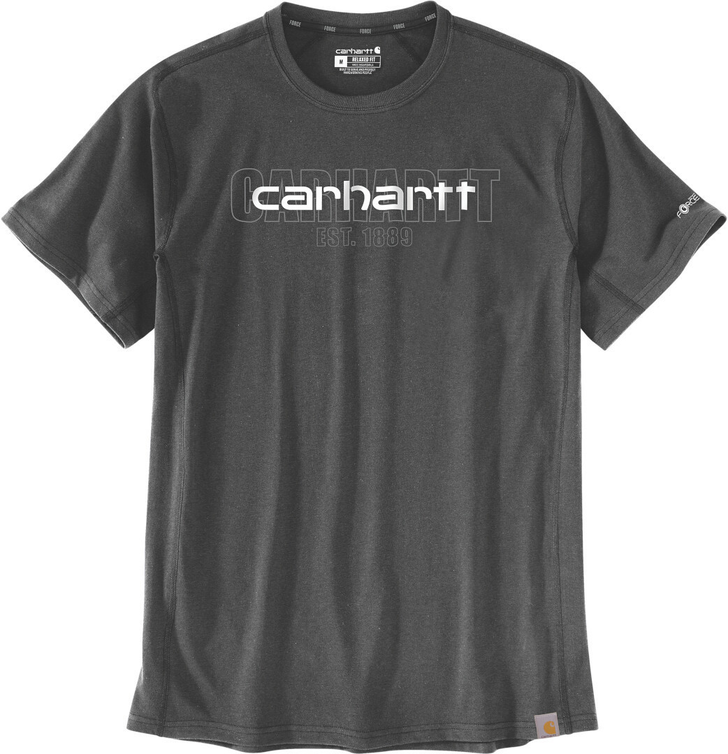 

Футболка Carhartt Force Relaxed Fit Midweight Short-Sleeve Logo Graphic T-Shirt, цвет Dark Grey/White