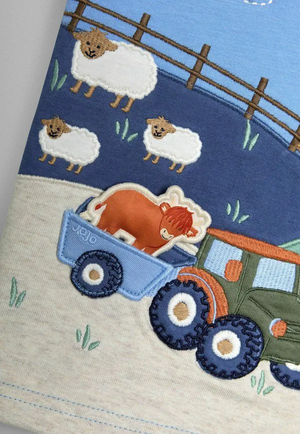 Футболка стандартного кроя с интерактивным аппликационным принтом. Jojo Maman Bébé, Blue Farm — фото 3