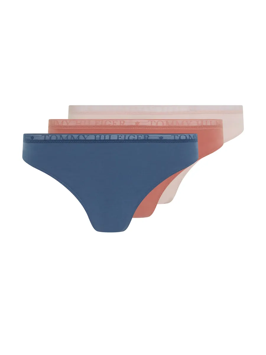 

Трусы Tommy Hilfiger Underwear "LACE 3P THONG (EXT SIZES)" (3 шт. в упаковке), с поясом с логотипом Tommy Hilfiger, синий