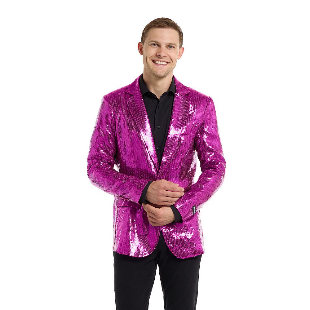 

Мужской пиджак Suitmeister для рождественской, новогодней вечеринки, цвет Sequins Pink