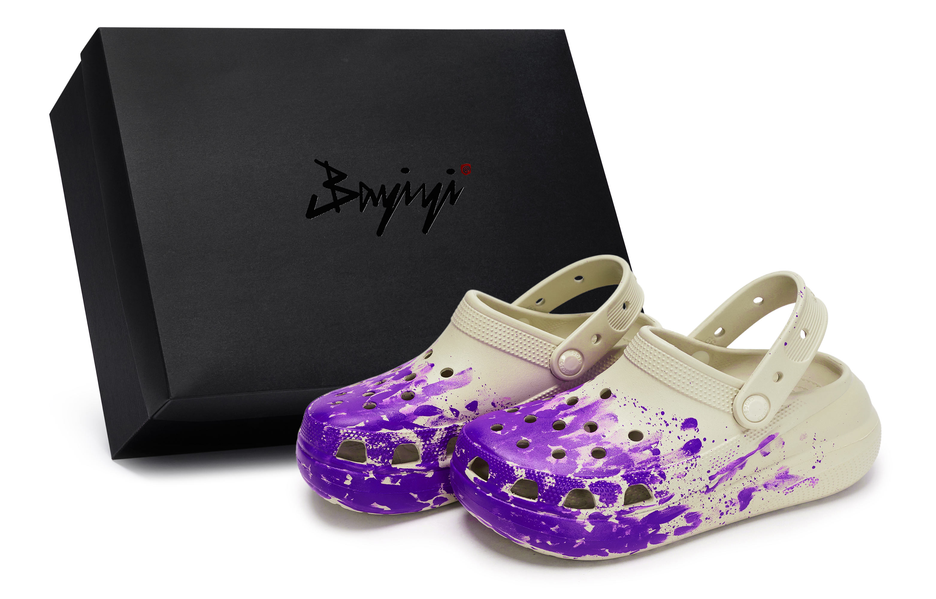 Crocs Сандалии Crush Clog 811 Manufacturing, Condensed Scene, Special Shoe Box Clogs Unisex Bone White Purple