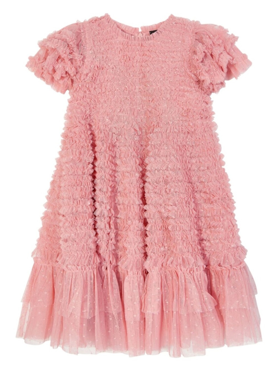 

NEEDLE & THREAD KIDS платье из тюля с оборками, розовый