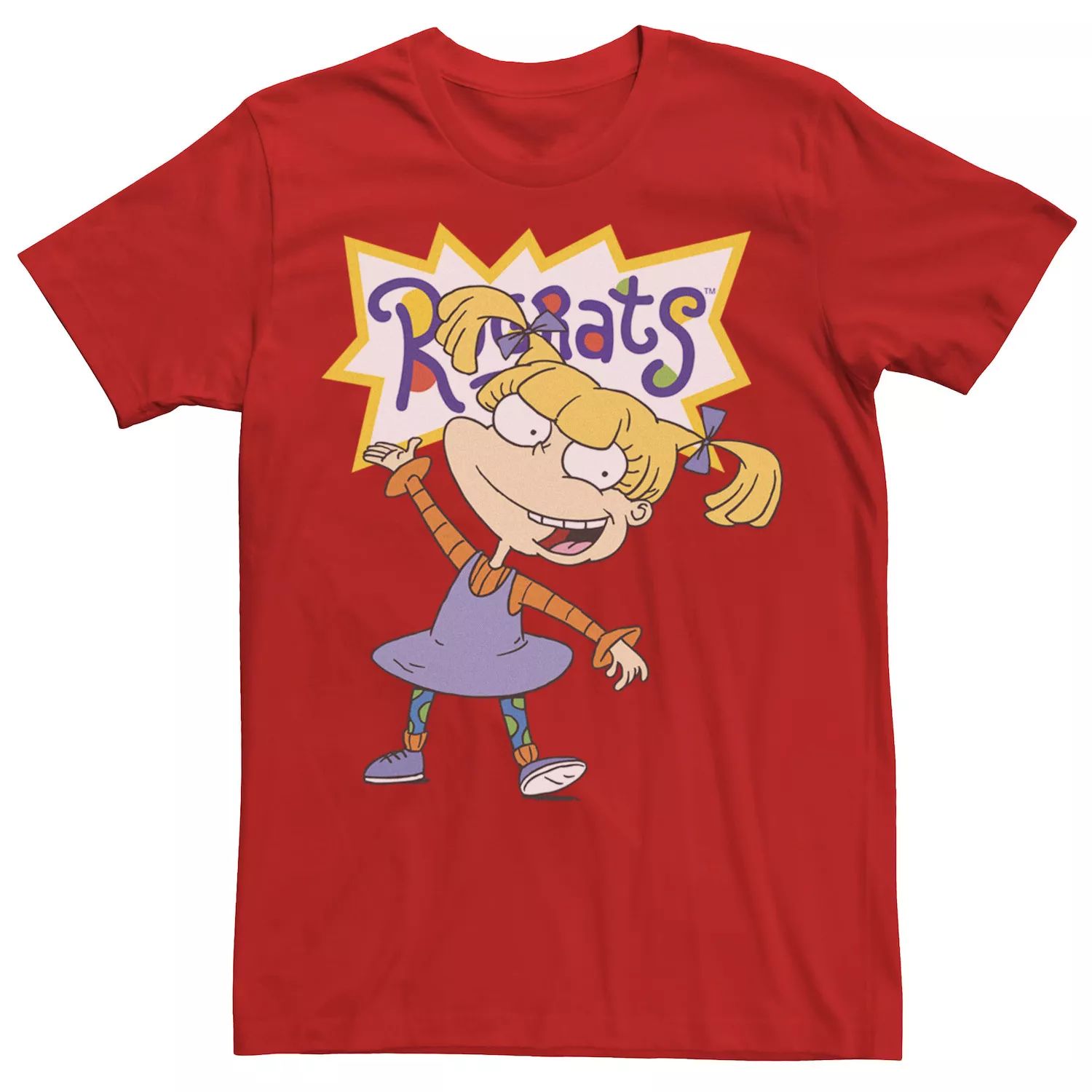 

Мужская футболка Rugrats Angelica с простым портретом и рисунком Nickelodeon, красный