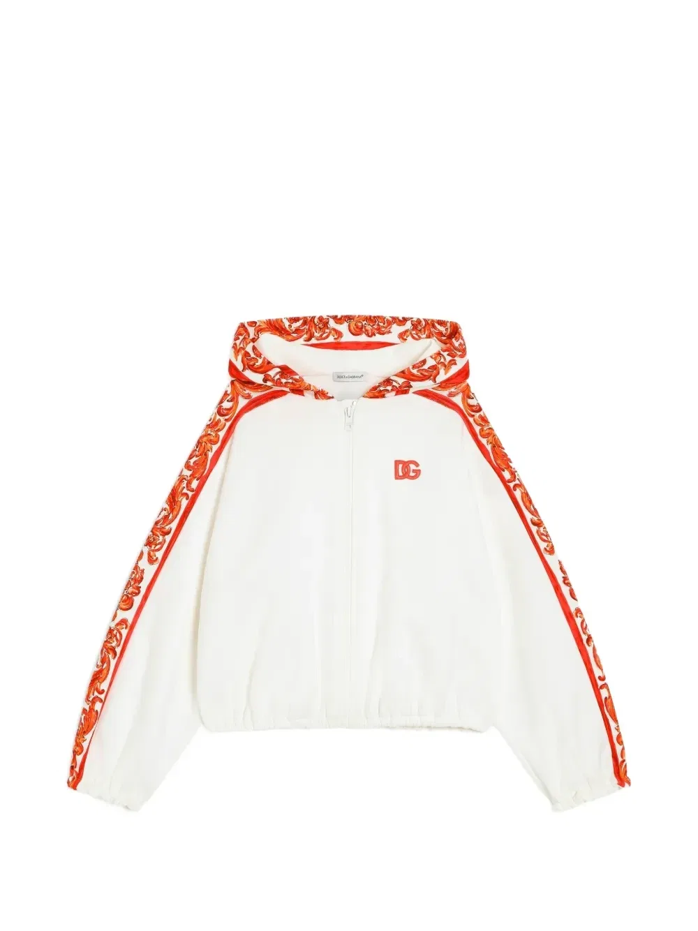 Худи с принтом Majolica Dolce & Gabbana Kids, белый