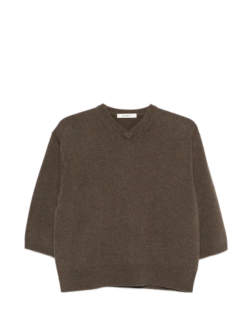 

Свитер с короткими рукавами и V-образным вырезом 6397, коричневый