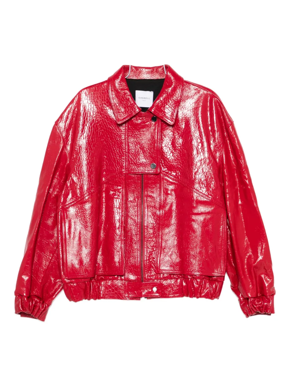 

Кожаный бомбер с тиснением Cassell, красный