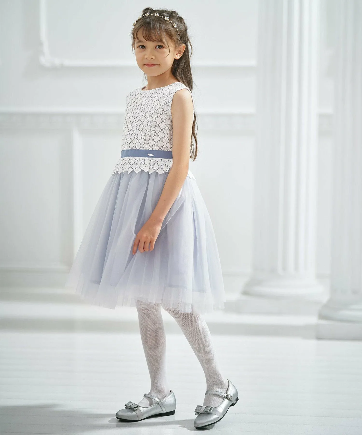 [110-140 см] Платье с цветочным кружевом Kids Suite, Navy [075] — фото 2