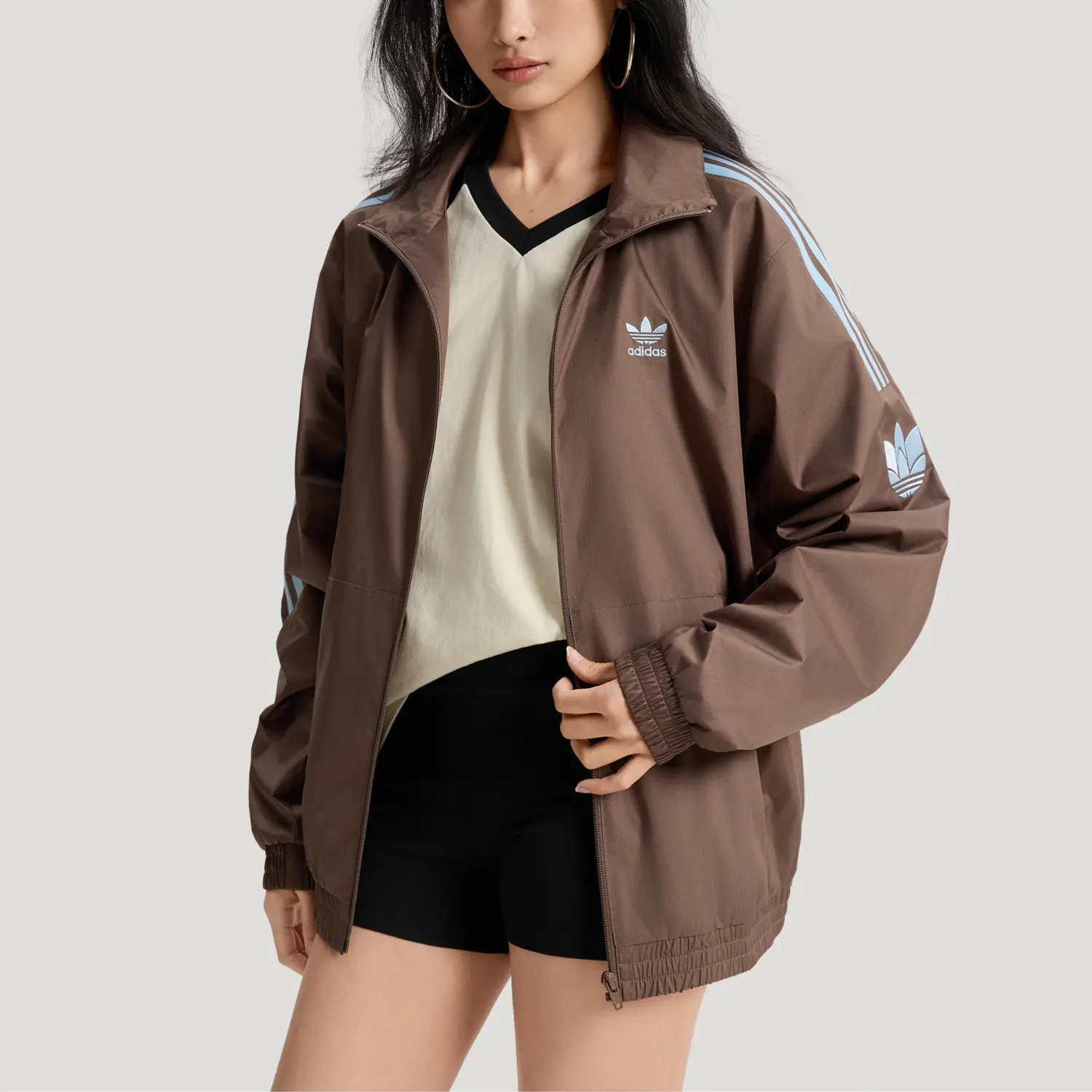 Куртка Adidas Originals Adicolor Trefoil Track, темно-коричневый