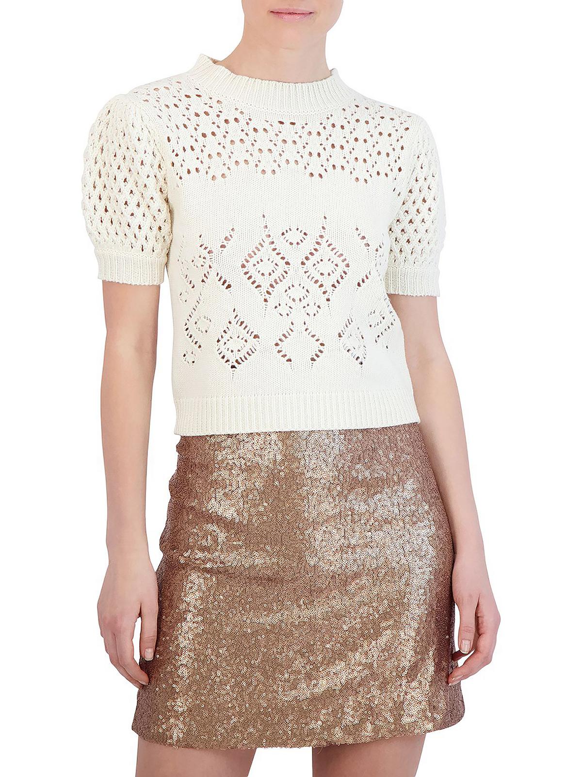 

Женский трикотажный нарядный пуловер-топ BCBGMAXAZRIA, цвет gardenia