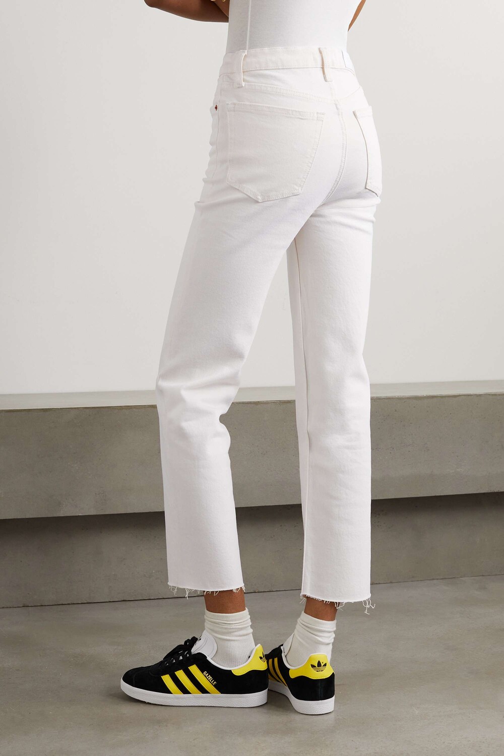 

RE/DONE + NET SUSTAIN Джинсы прямого кроя с высокой посадкой в ​​стиле 90-х, кремовый