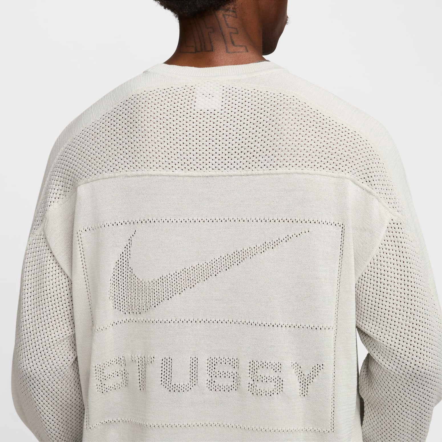 Вязаный свитер с длинными рукавами Nike x Stussy 'Light Bone' — фото 4