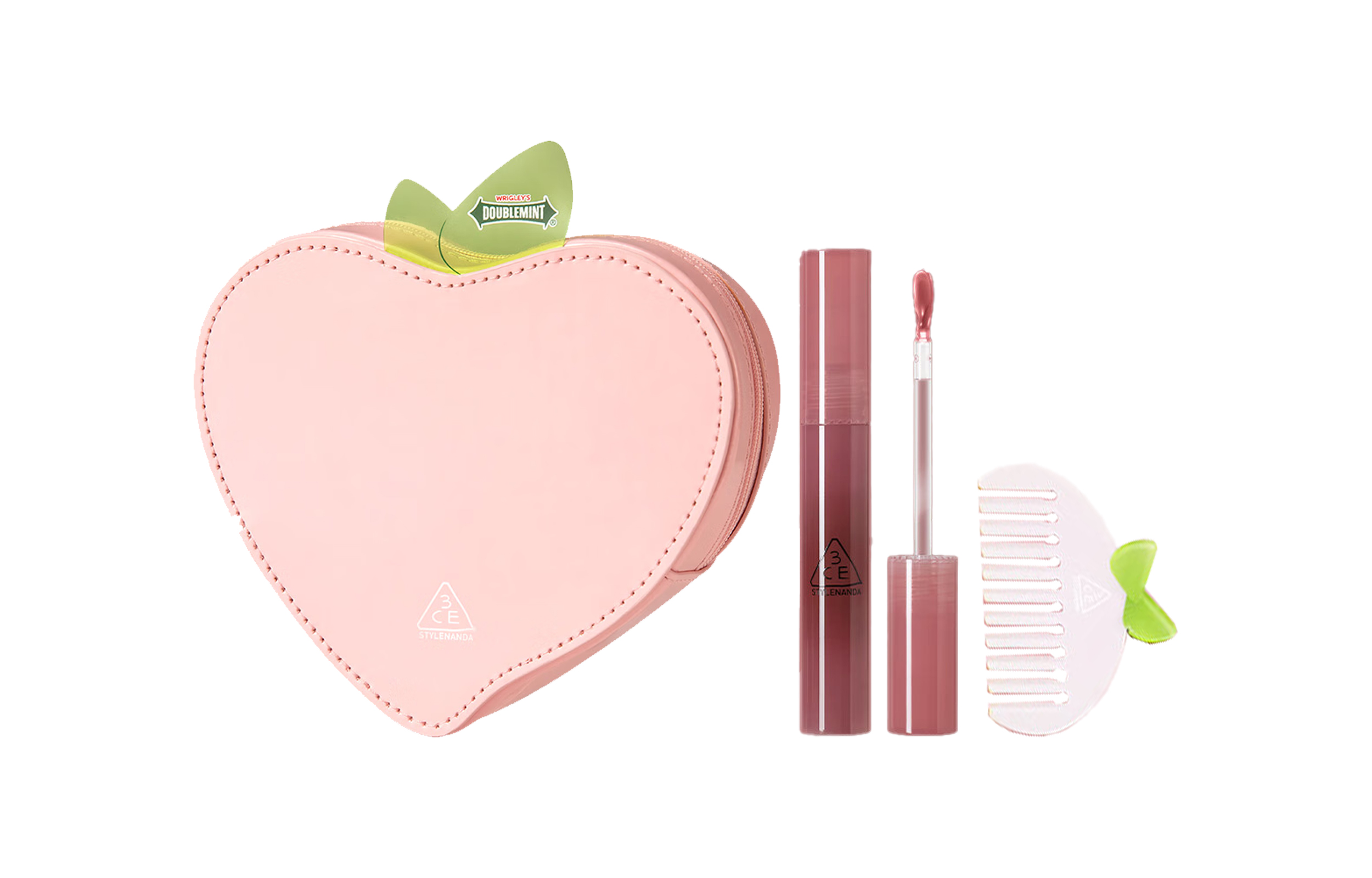 

3CE Doublemint 520 блеск для губ подарочный набор косметики легко растушевывается 3,8г+расческа+сладкая сумочка