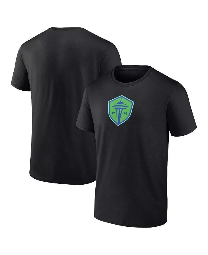 

Мужская черная футболка с логотипом Seattle Sounders FC Primary Fanatics, черный