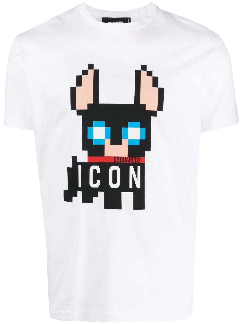 

Футболка с пиксельным принтом Icon DSQUARED2, белый