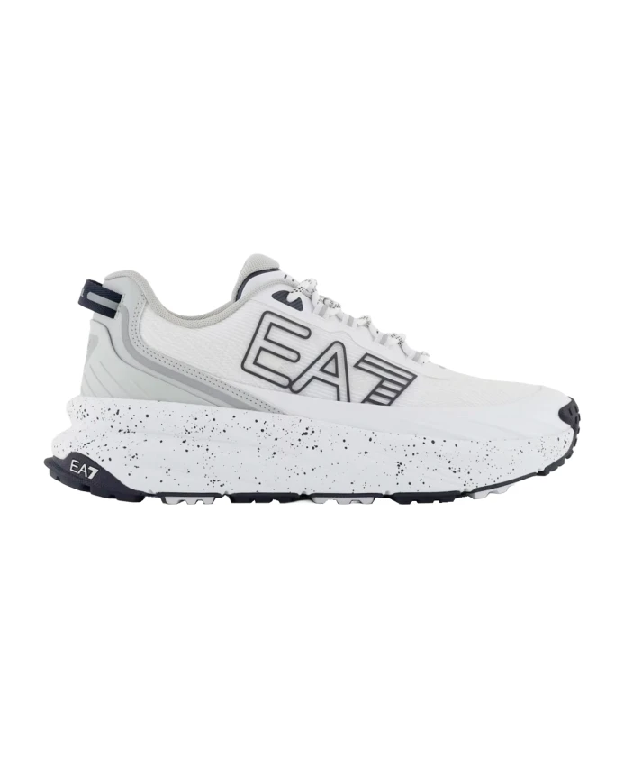 

Белые кроссовки из сетки и замши Emporio Armani Ea7, белый