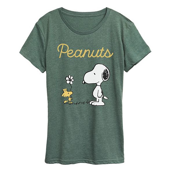 

Футболка женская с принтом Peanuts Snoopy & Woodstock Licensed Character, Heather Juniper, Коричневый, Футболка женская с принтом Peanuts Snoopy & Woodstock Licensed Character, Heather Juniper