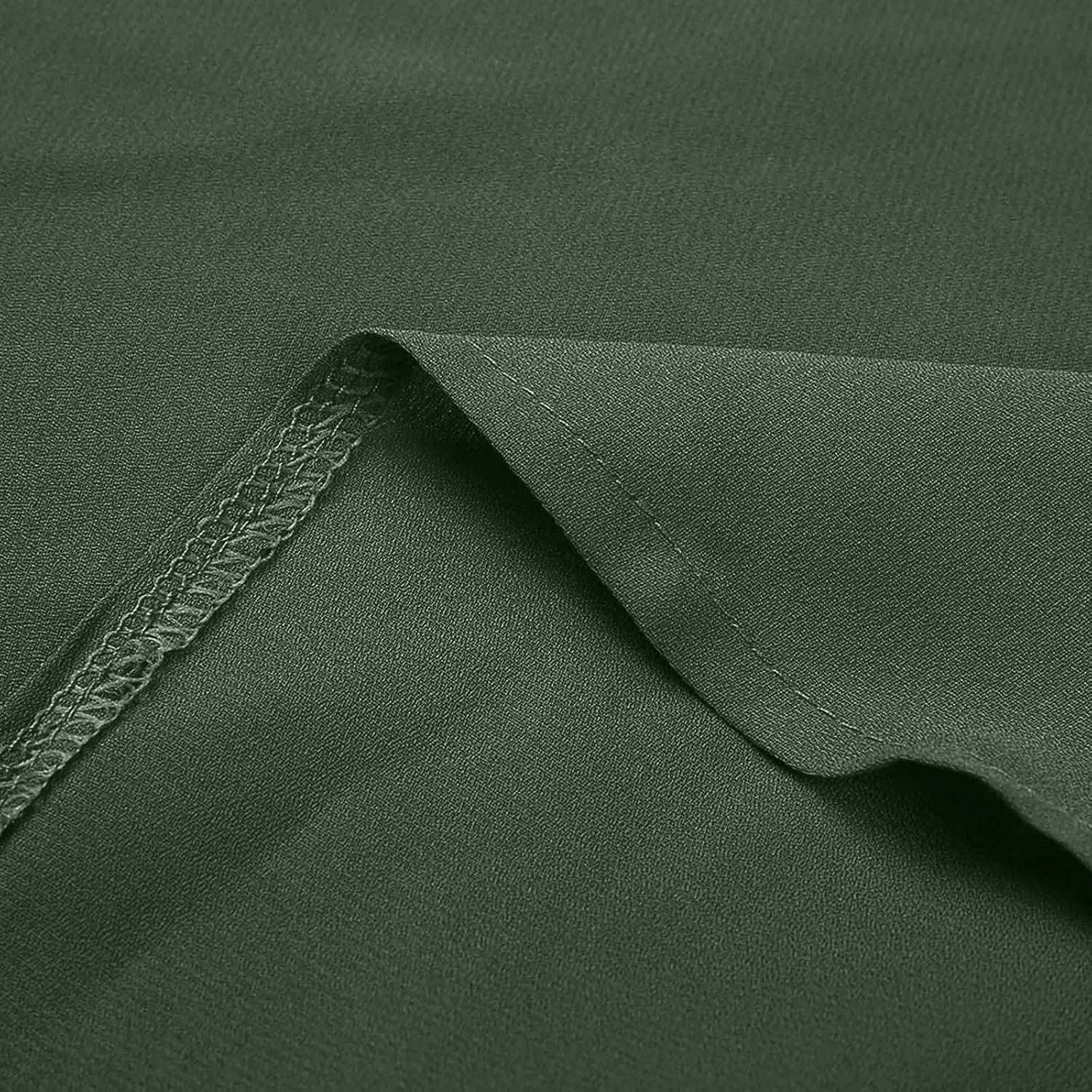 Generic Going Out Tops for Women Causal Dressy Solid 3/4 Sleeve Half Zip Semi Formal Work Shirt Elegant Ladies Summer Clothes, #F01-Army Green — фото 3