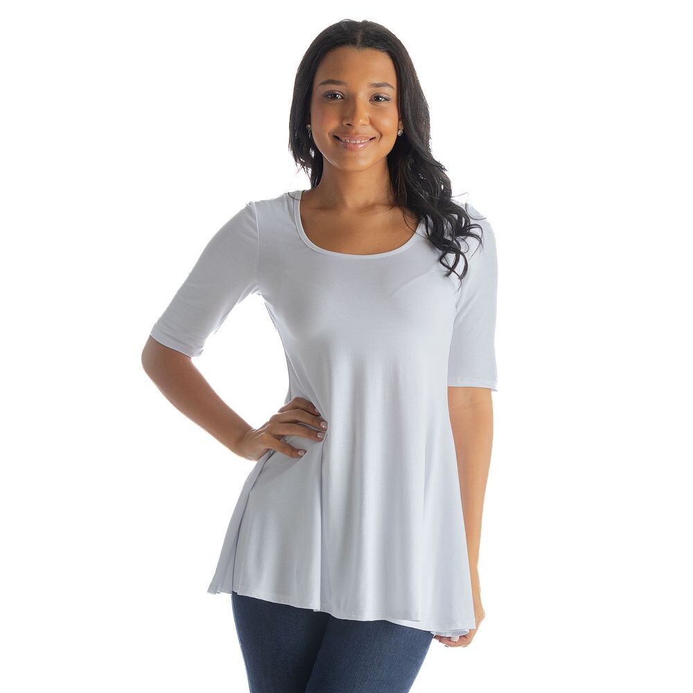 

Женская свободная туника с рукавами до локтя 24Seven Comfort Apparel, белый