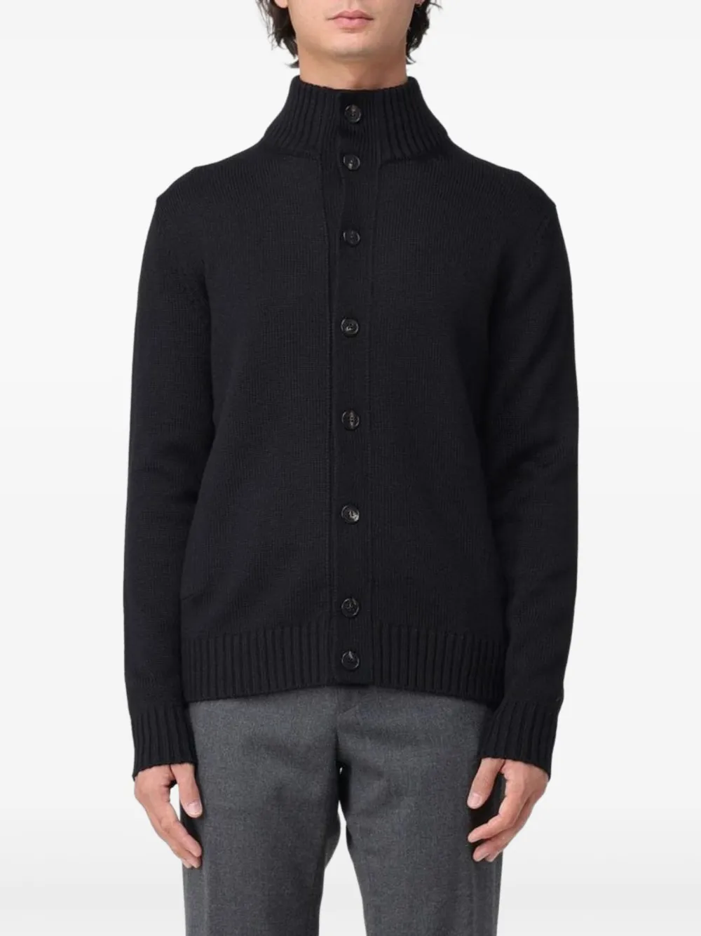 

Кардиган из смесовой шерсти Zanone, черный