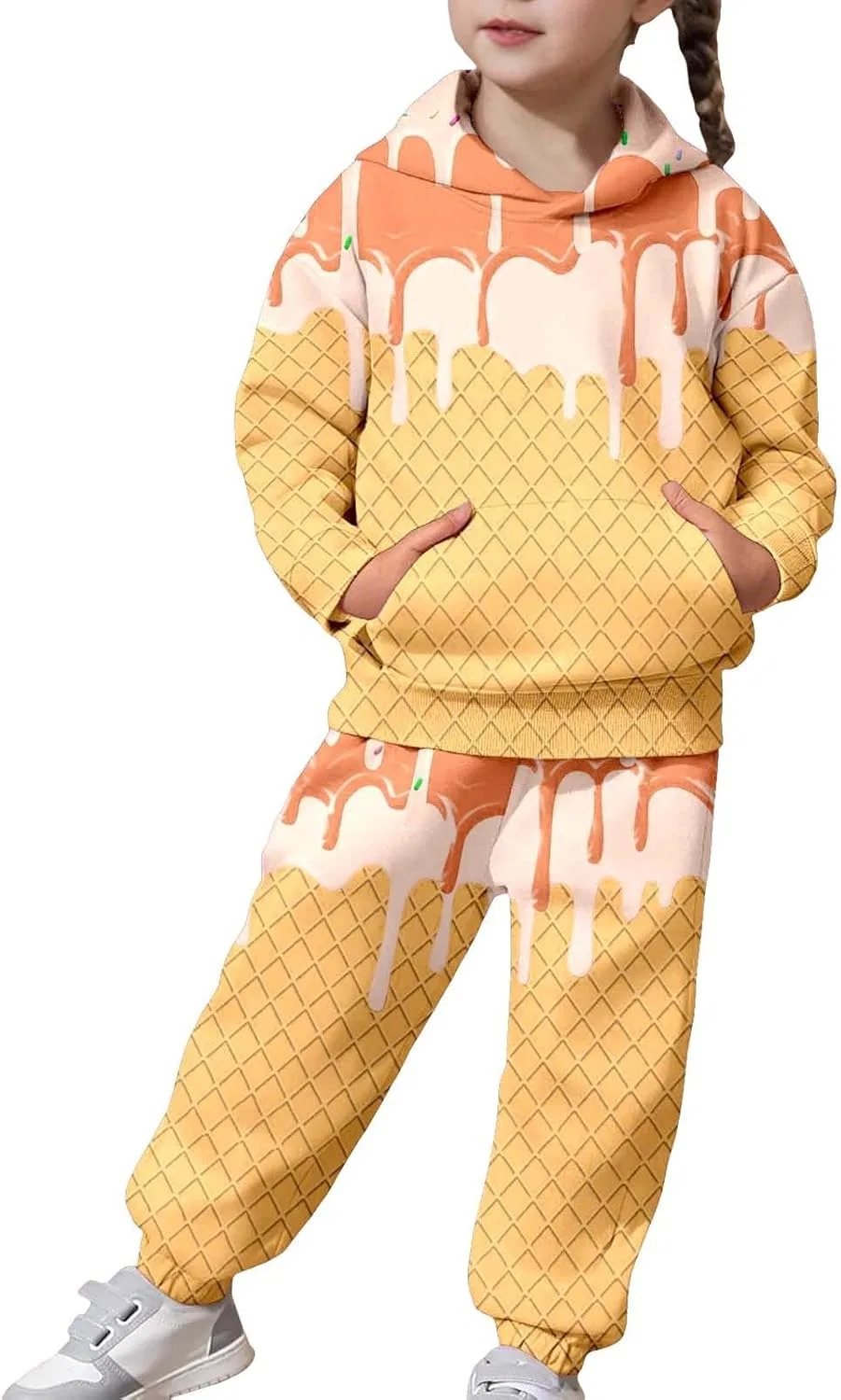 Детский спортивный костюм с принтом мороженое, Generic, 11-orange