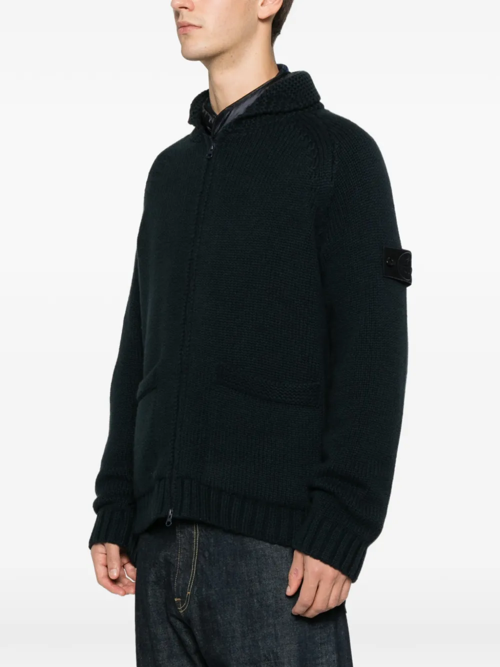Кардиган на молнии Stone Island, синий — фото 3