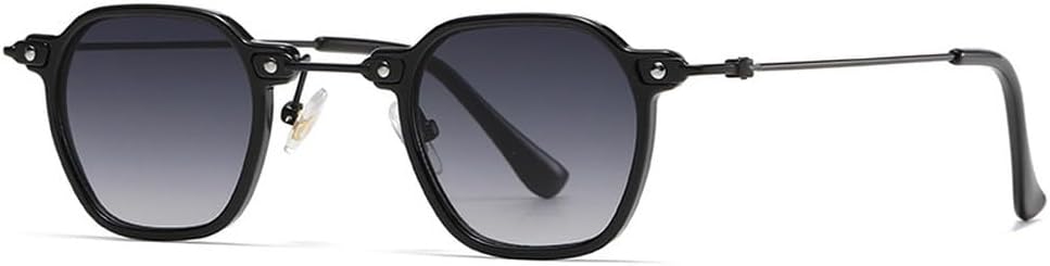 

Популярные модные маленькие квадратные женские солнцезащитные очки в стиле ретро с заклепками, мужские солнцезащитные очки с прозрачными градиентными линзами WNCKSQ, Black Gray Gradient