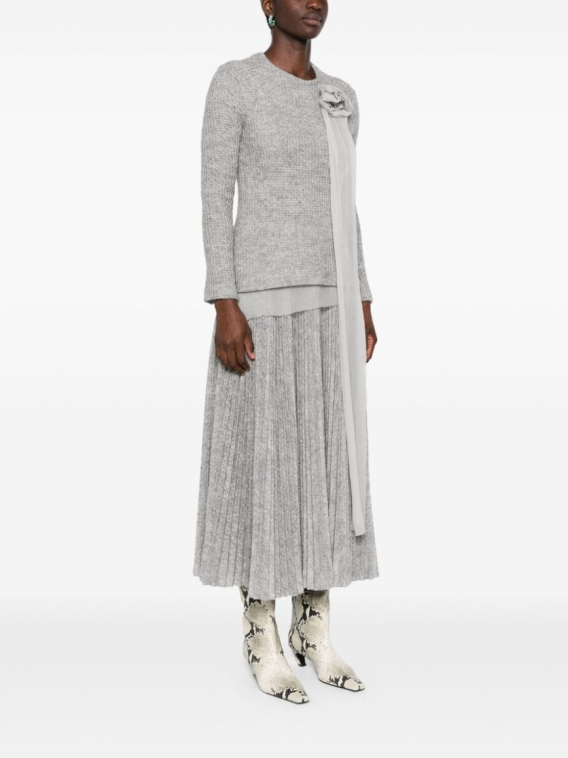 

Ermanno Scervino джемпер с цветочной аппликацией, серый