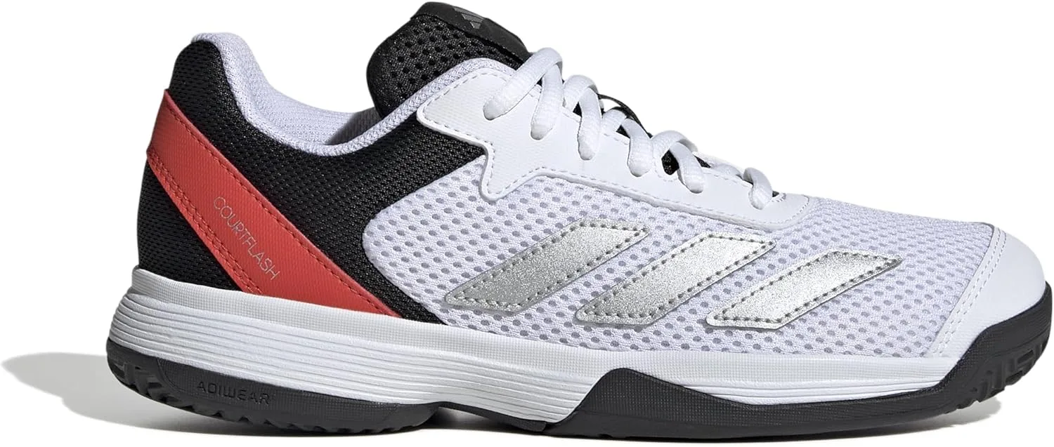 Детские теннисные кроссовки Courtflash унисекс для детей adidas, ярко-красный — фото 2