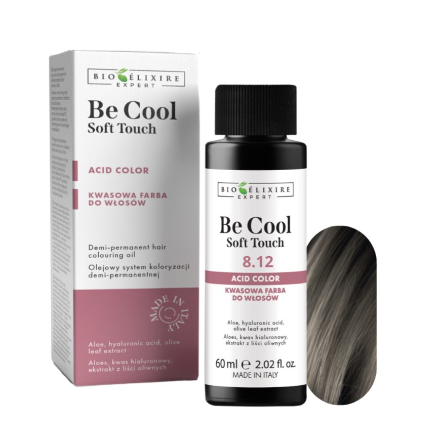 

BIOELIXIRE Кислотная краска для волос Be Cool SOFT TOUCH - 8.12 Светло-ирисовый пепельный блондин - 60 мл